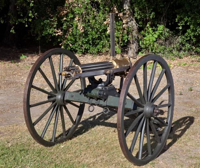 A Gatling géppuska. Az előfordulás története